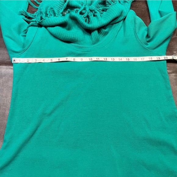 Rafaella Cowl Neck Fringe Long sleeve Sweater Womens XL Spring Soft‎ Boho bright - Picture 14 of 14